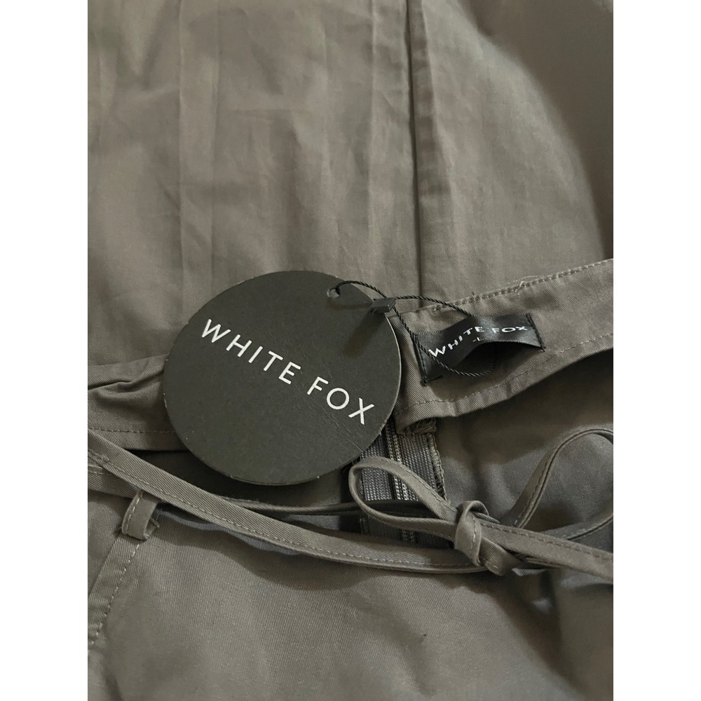 White Fox Street Style Maxi Cargo Skirt, Gray, relaxed, casual, edgy, tie waist - Picture 15 of 16